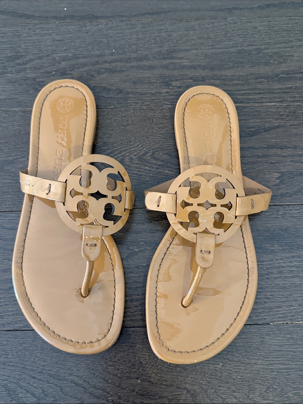 Tory Burch ‘Miller’ nude patent sandal size 8